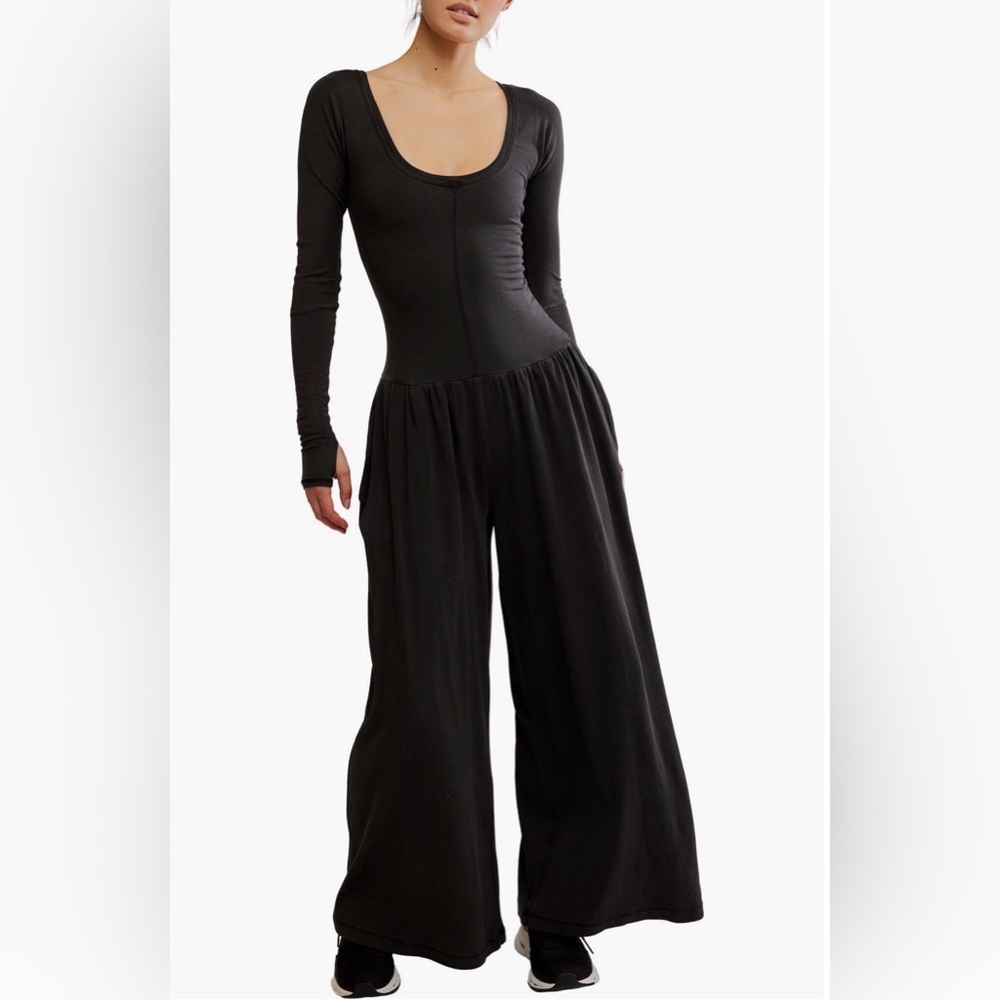 FP Movement by Free People Black Wide Leg Jumpsuit